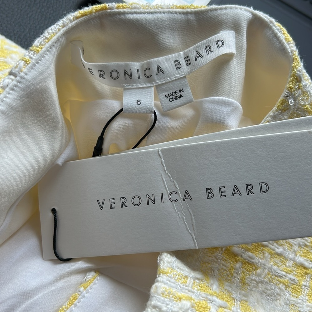 Veronica Beard Jazmin Short Tweed Pale Yellow White Wide Leg High Waist Sz 6 NEW - Picture 8 of 16